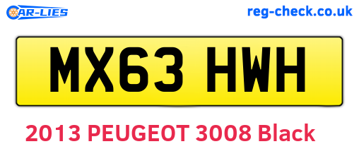 MX63HWH are the vehicle registration plates.