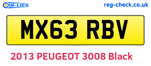 MX63RBV are the vehicle registration plates.