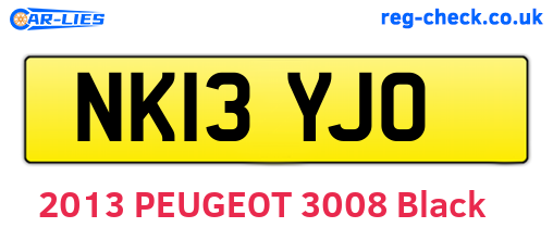 NK13YJO are the vehicle registration plates.