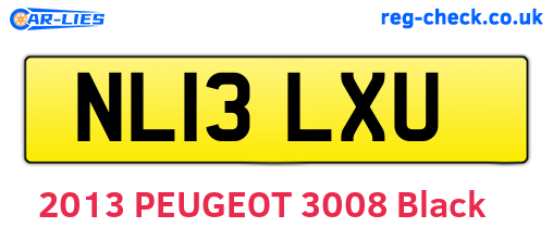 NL13LXU are the vehicle registration plates.