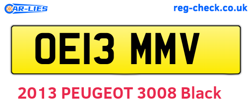 OE13MMV are the vehicle registration plates.