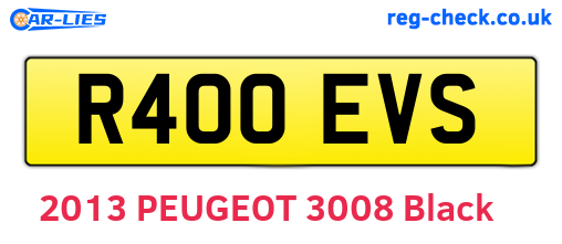R400EVS are the vehicle registration plates.