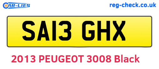 SA13GHX are the vehicle registration plates.