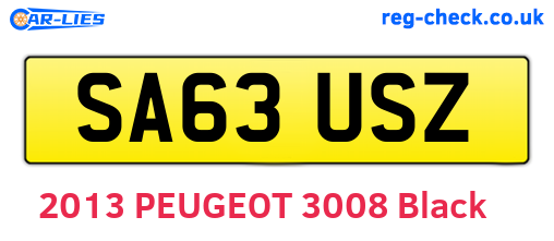 SA63USZ are the vehicle registration plates.
