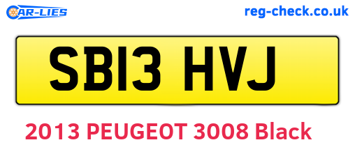 SB13HVJ are the vehicle registration plates.