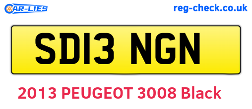 SD13NGN are the vehicle registration plates.