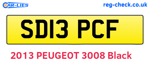 SD13PCF are the vehicle registration plates.