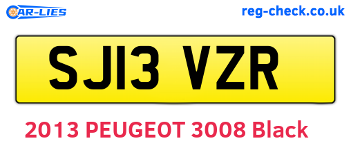 SJ13VZR are the vehicle registration plates.