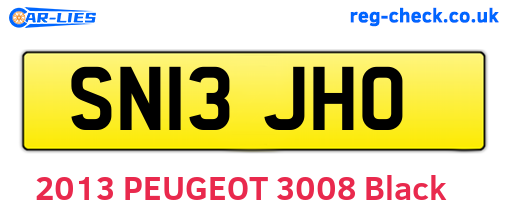 SN13JHO are the vehicle registration plates.