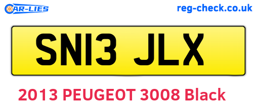 SN13JLX are the vehicle registration plates.