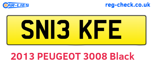 SN13KFE are the vehicle registration plates.