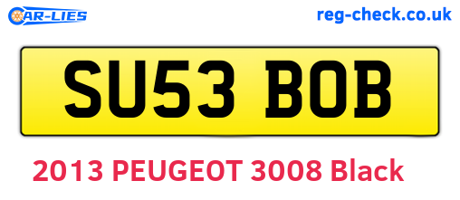 SU53BOB are the vehicle registration plates.