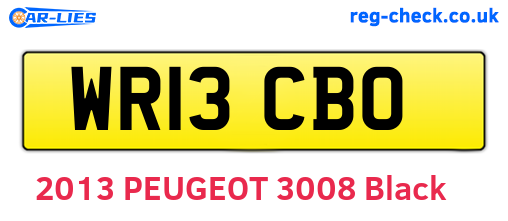 WR13CBO are the vehicle registration plates.