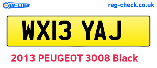 WX13YAJ are the vehicle registration plates.