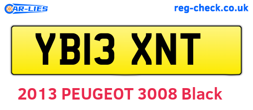 YB13XNT are the vehicle registration plates.