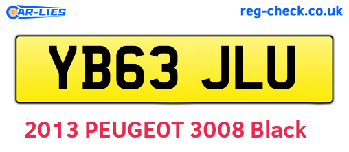 YB63JLU are the vehicle registration plates.