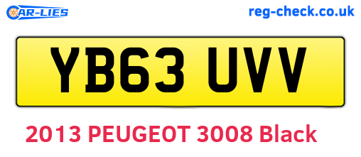 YB63UVV are the vehicle registration plates.