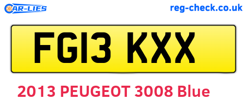 FG13KXX are the vehicle registration plates.