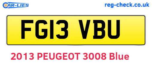 FG13VBU are the vehicle registration plates.