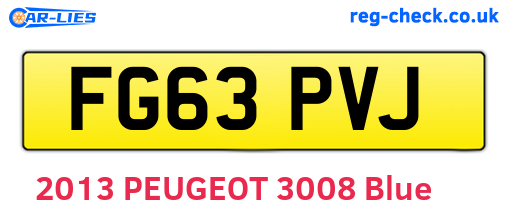FG63PVJ are the vehicle registration plates.