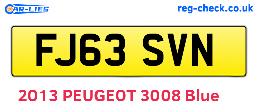 FJ63SVN are the vehicle registration plates.