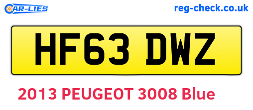 HF63DWZ are the vehicle registration plates.
