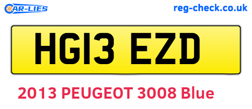 HG13EZD are the vehicle registration plates.