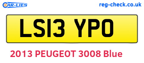 LS13YPO are the vehicle registration plates.