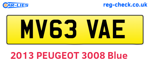 MV63VAE are the vehicle registration plates.
