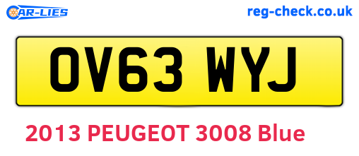 OV63WYJ are the vehicle registration plates.