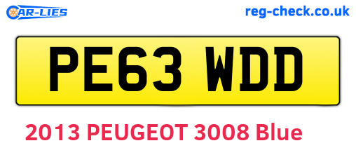 PE63WDD are the vehicle registration plates.