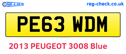 PE63WDM are the vehicle registration plates.