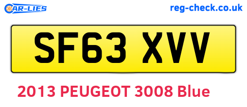 SF63XVV are the vehicle registration plates.