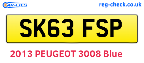 SK63FSP are the vehicle registration plates.