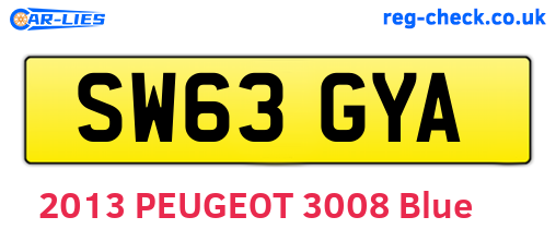 SW63GYA are the vehicle registration plates.