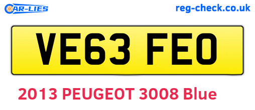 VE63FEO are the vehicle registration plates.