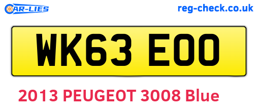 WK63EOO are the vehicle registration plates.