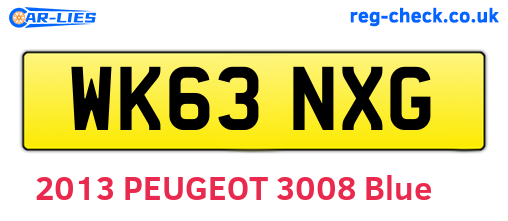 WK63NXG are the vehicle registration plates.