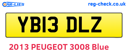 YB13DLZ are the vehicle registration plates.