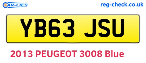 YB63JSU are the vehicle registration plates.