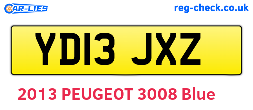 YD13JXZ are the vehicle registration plates.