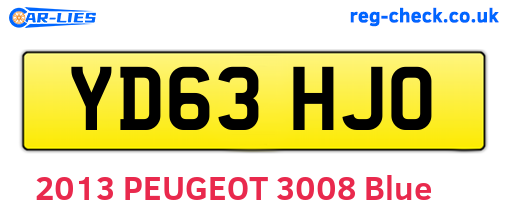 YD63HJO are the vehicle registration plates.
