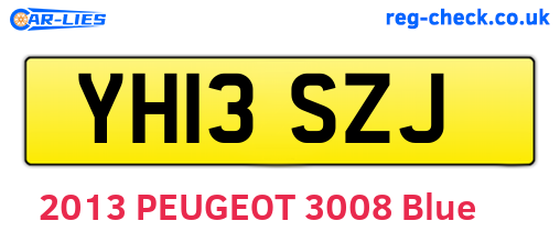 YH13SZJ are the vehicle registration plates.