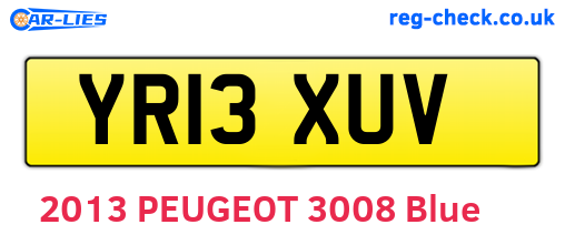 YR13XUV are the vehicle registration plates.