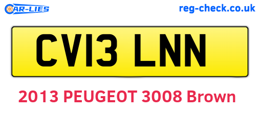 CV13LNN are the vehicle registration plates.