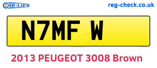N7MFW are the vehicle registration plates.