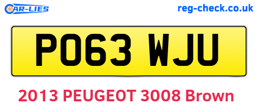 PO63WJU are the vehicle registration plates.