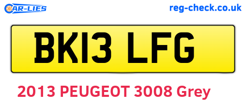 BK13LFG are the vehicle registration plates.