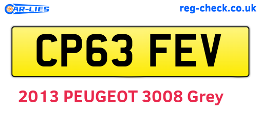 CP63FEV are the vehicle registration plates.