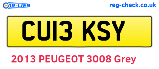 CU13KSY are the vehicle registration plates.